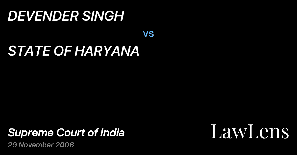 Preview image for DEVENDER SINGH vs. STATE OF HARYANA
