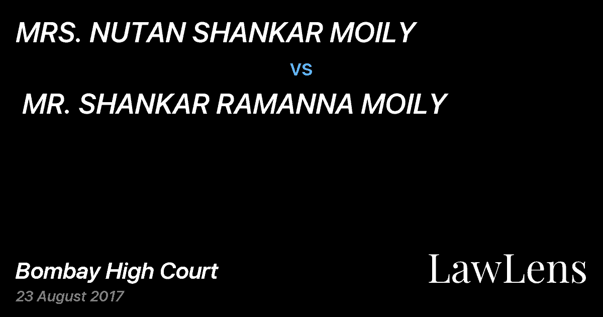 Preview image for MRS. NUTAN SHANKAR MOILY vs. MR. SHANKAR RAMANNA MOILY