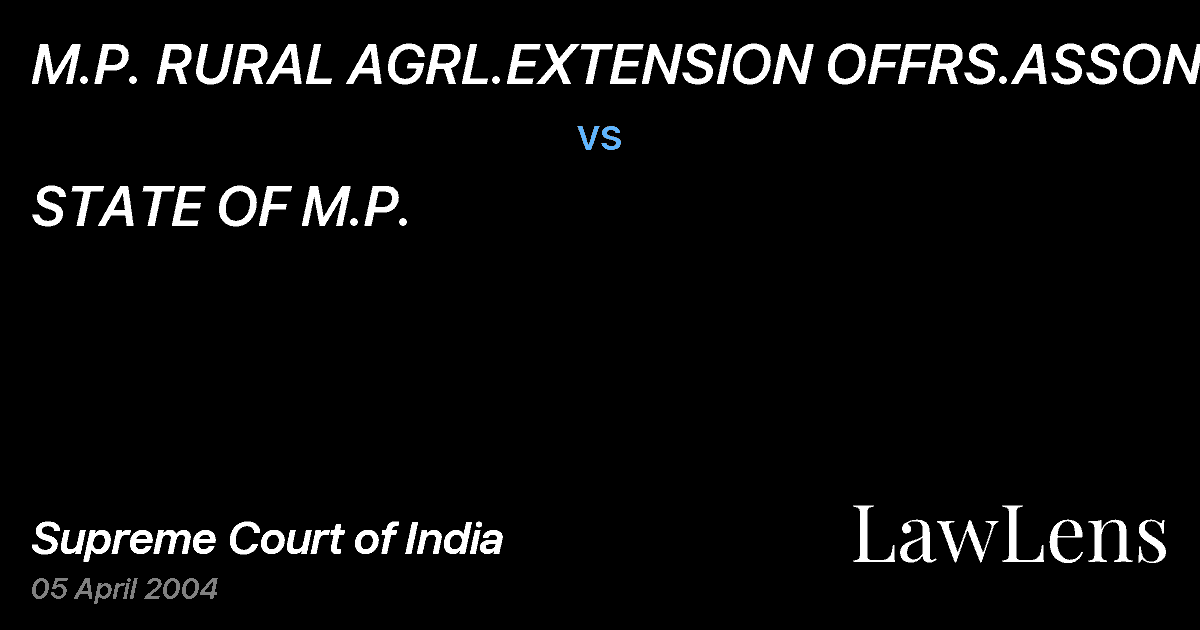 Preview image for M.P. RURAL AGRL.EXTENSION OFFRS.ASSON. vs. STATE OF M.P.