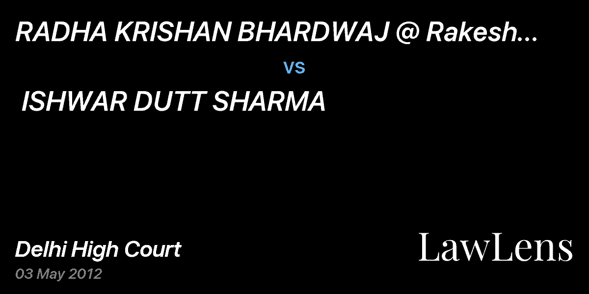 Preview image for RADHA KRISHAN BHARDWAJ @ Rakesh Kumar Sharma  vs.  ISHWAR DUTT SHARMA