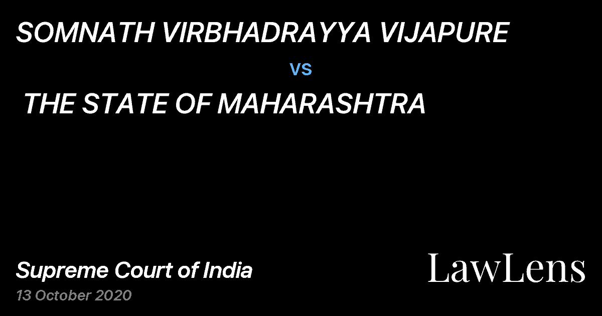 Preview image for SOMNATH VIRBHADRAYYA VIJAPURE vs. THE STATE OF MAHARASHTRA