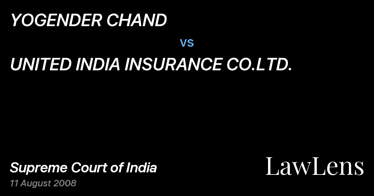 Preview image for YOGENDER CHAND vs. UNITED INDIA INSURANCE CO.LTD.