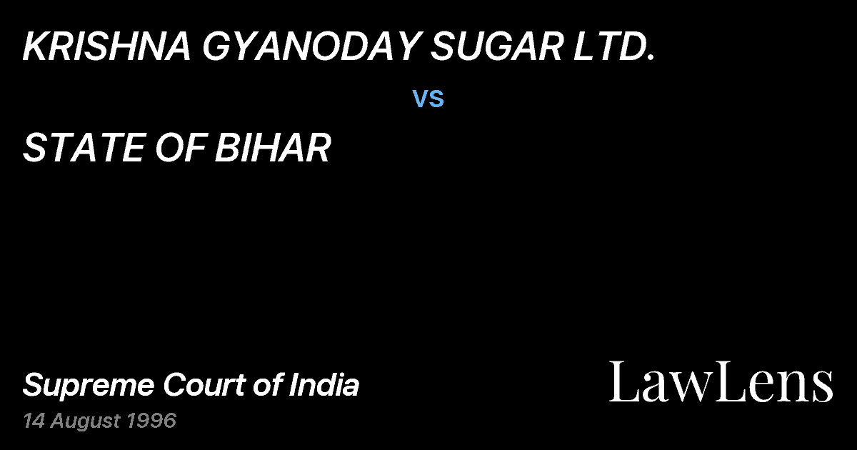 Preview image for KRISHNA GYANODAY SUGAR LTD. vs. STATE OF BIHAR