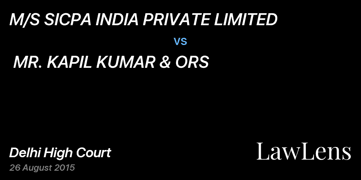 Preview image for M/S SICPA INDIA PRIVATE LIMITED vs. MR. KAPIL KUMAR & ORS