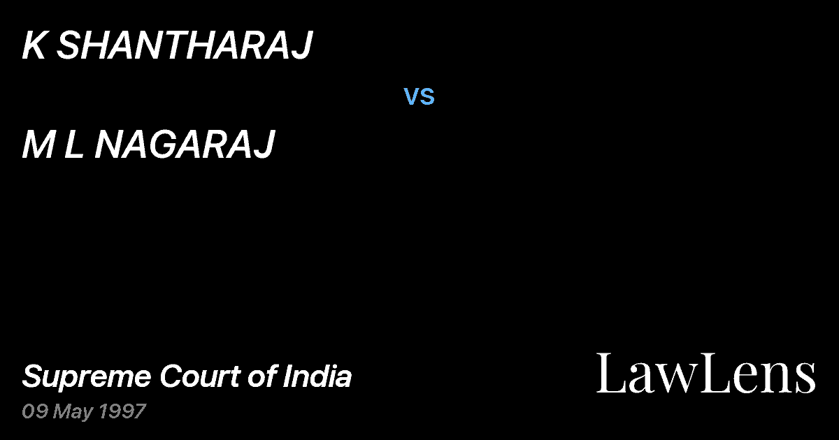 Preview image for K SHANTHARAJ vs. M L NAGARAJ