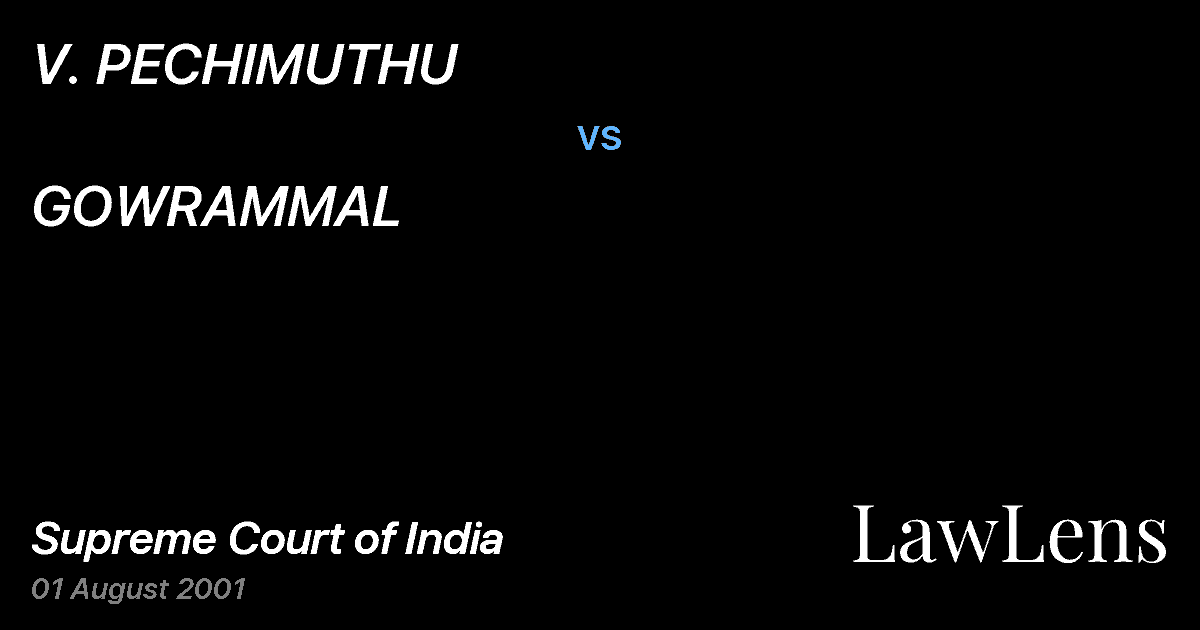 Preview image for V. PECHIMUTHU vs. GOWRAMMAL