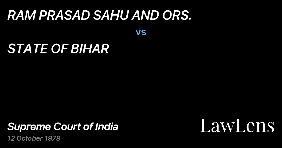 Preview image for RAM PRASAD SAHU AND ORS. vs. STATE OF BIHAR
