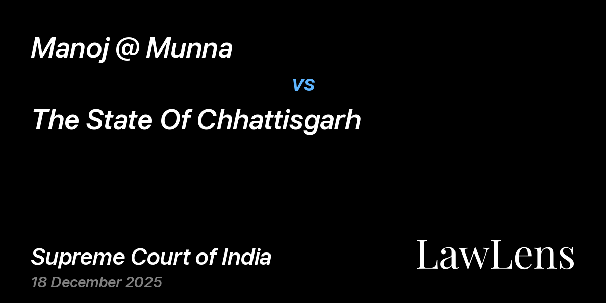 Preview image for Manoj @ Munna vs. The State Of Chhattisgarh