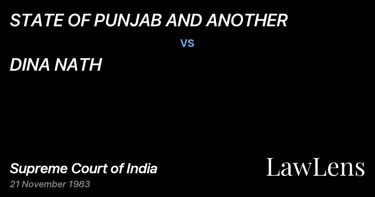 Preview image for STATE OF PUNJAB AND ANOTHER vs. DINA NATH