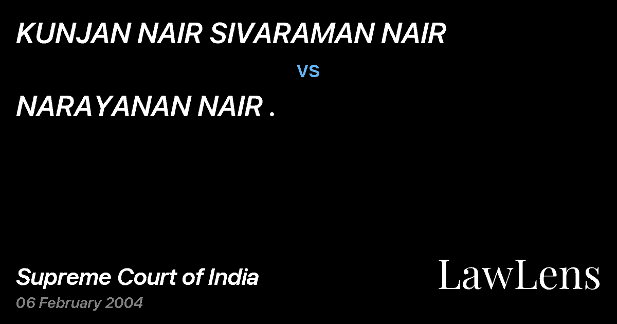 Preview image for KUNJAN NAIR SIVARAMAN NAIR vs. NARAYANAN NAIR .