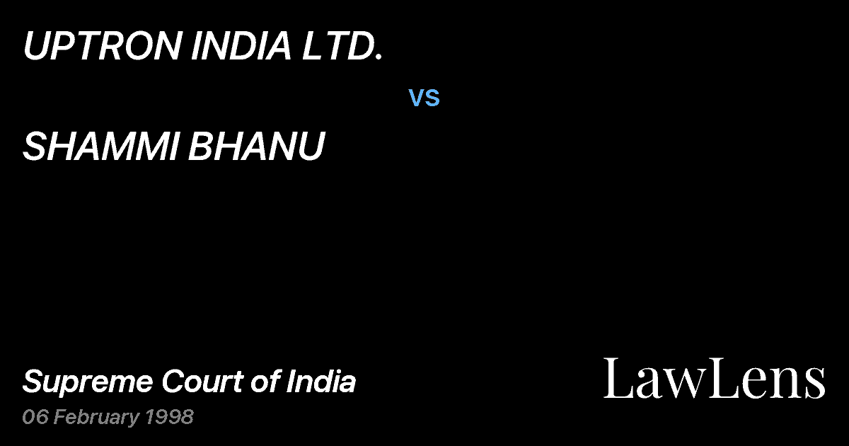 Preview image for UPTRON INDIA LTD. vs. SHAMMI BHANU