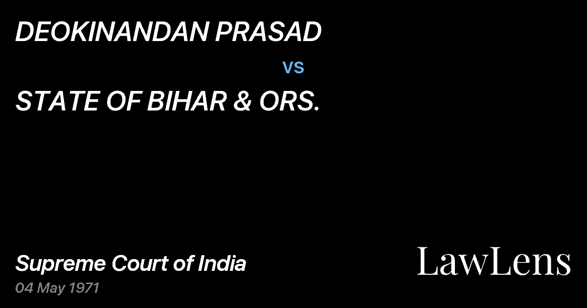 Preview image for DEOKINANDAN PRASAD vs. STATE OF BIHAR & ORS.