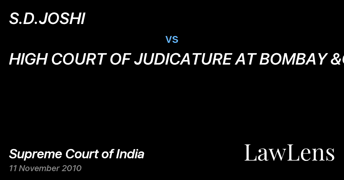 Preview image for S.D.JOSHI vs. HIGH COURT OF JUDICATURE AT BOMBAY &ORS.