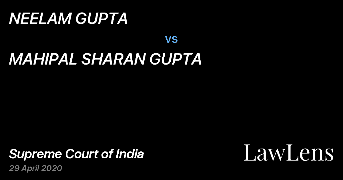 Preview image for NEELAM GUPTA vs. MAHIPAL SHARAN GUPTA
