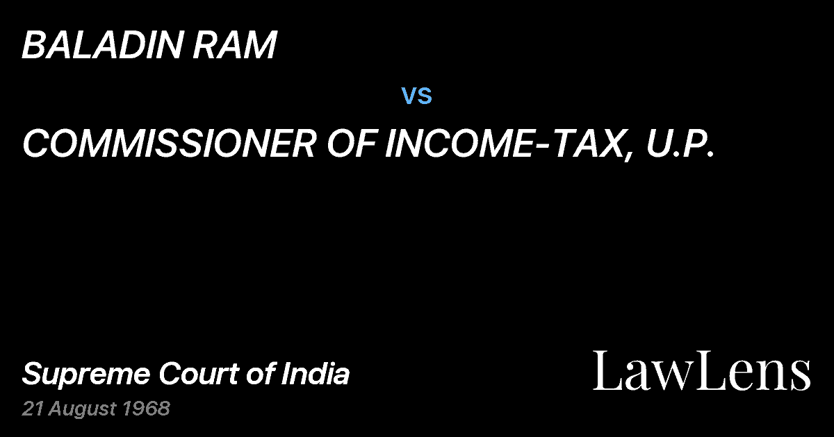 Preview image for BALADIN RAM vs. COMMISSIONER OF INCOME-TAX, U.P.
