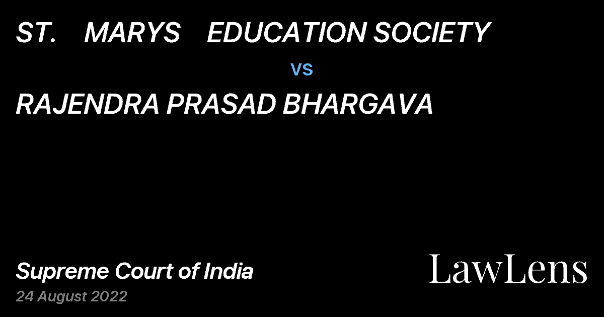 Preview image for ST.    MARYS    EDUCATION SOCIETY vs. RAJENDRA PRASAD BHARGAVA