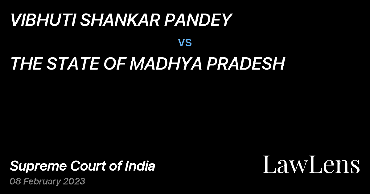 Preview image for VIBHUTI SHANKAR PANDEY vs. THE STATE OF MADHYA PRADESH