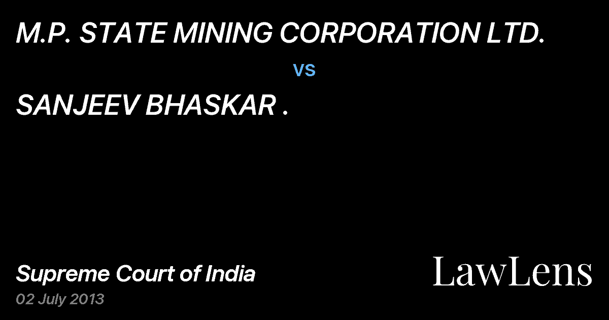 Preview image for M.P. STATE MINING CORPORATION LTD. vs. SANJEEV BHASKAR .