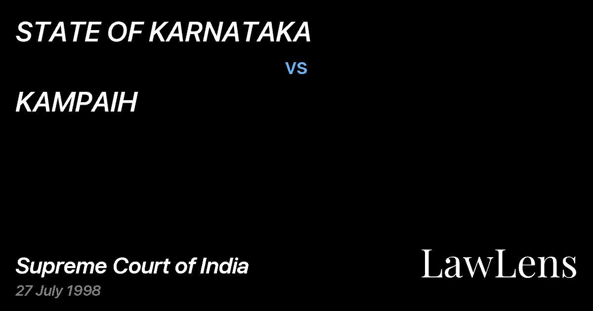 Preview image for STATE OF KARNATAKA vs. KAMPAIH