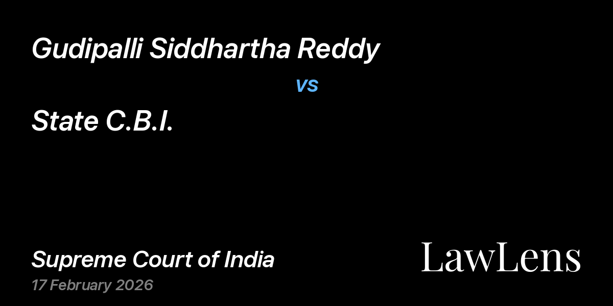 Preview image for Gudipalli Siddhartha Reddy vs. State C.B.I.