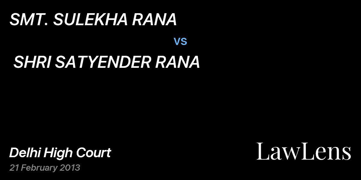 Preview image for SMT. SULEKHA RANA vs. SHRI SATYENDER RANA