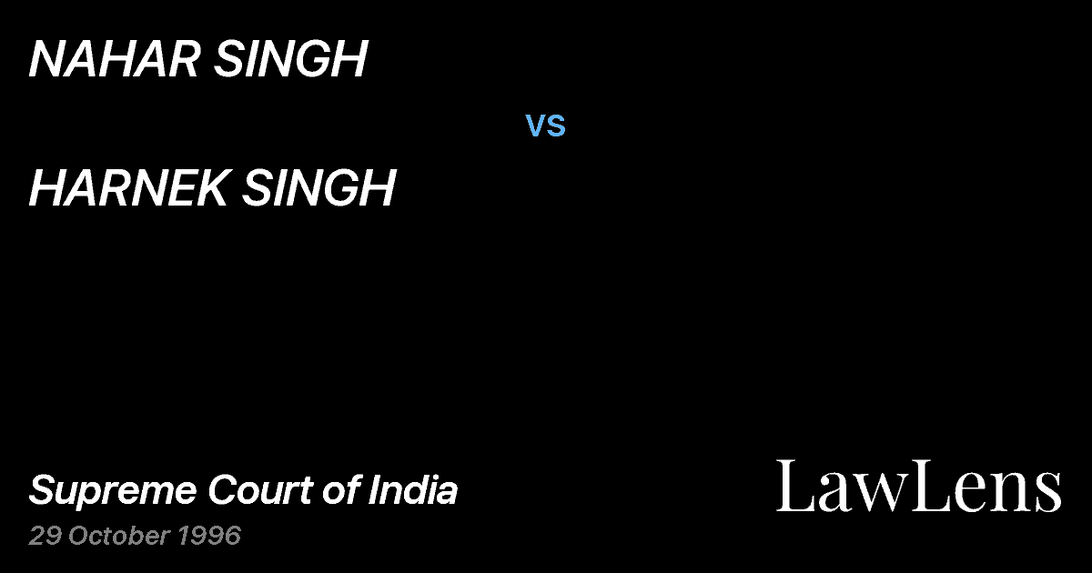 Preview image for NAHAR SINGH vs. HARNEK SINGH