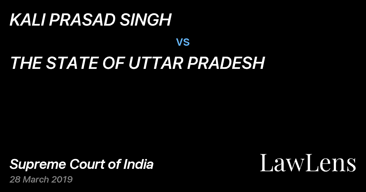 Preview image for KALI PRASAD SINGH vs. THE STATE OF UTTAR PRADESH