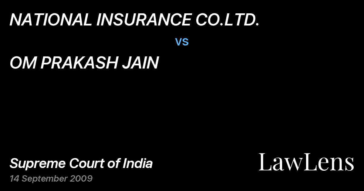 Preview image for NATIONAL INSURANCE CO.LTD. vs. OM PRAKASH JAIN