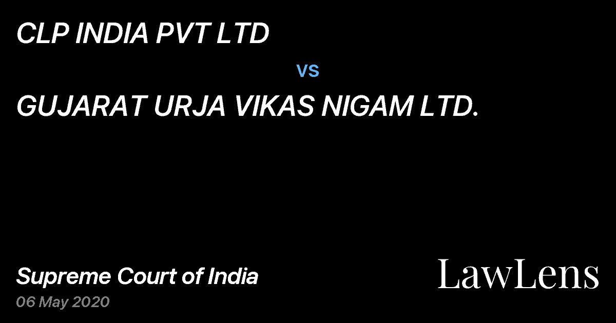 Preview image for CLP INDIA PVT LTD vs. GUJARAT URJA VIKAS NIGAM LTD.