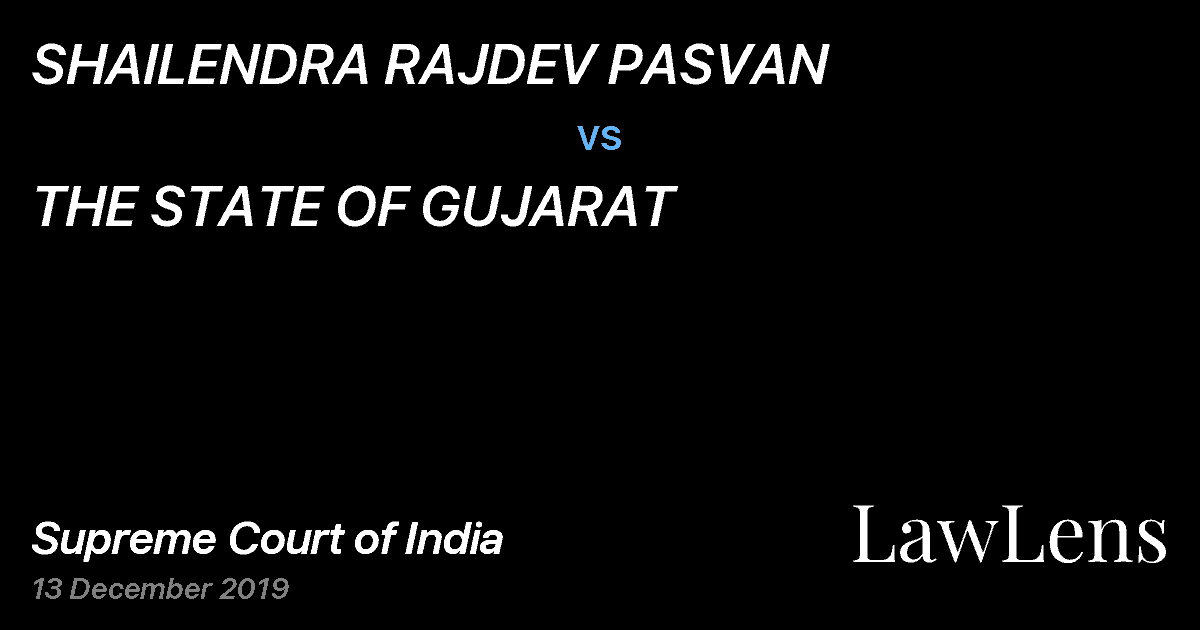 Preview image for SHAILENDRA RAJDEV PASVAN vs. THE STATE OF GUJARAT