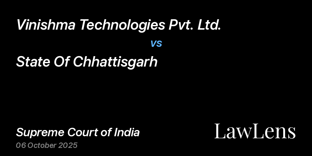Preview image for Vinishma Technologies Pvt. Ltd. vs. State Of Chhattisgarh