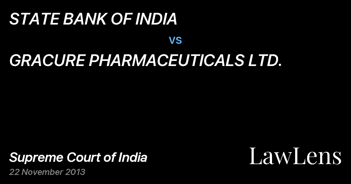 Preview image for STATE BANK OF INDIA vs. GRACURE PHARMACEUTICALS LTD.