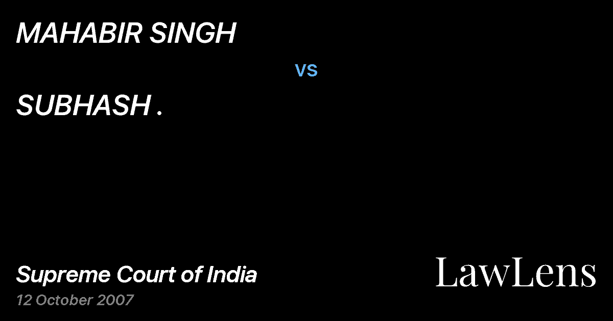Preview image for MAHABIR SINGH vs. SUBHASH .