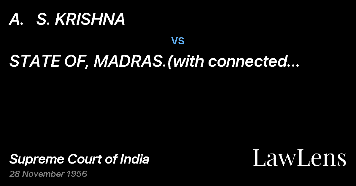 Preview image for A.   S. KRISHNA vs. STATE OF, MADRAS.(with connected appeals)