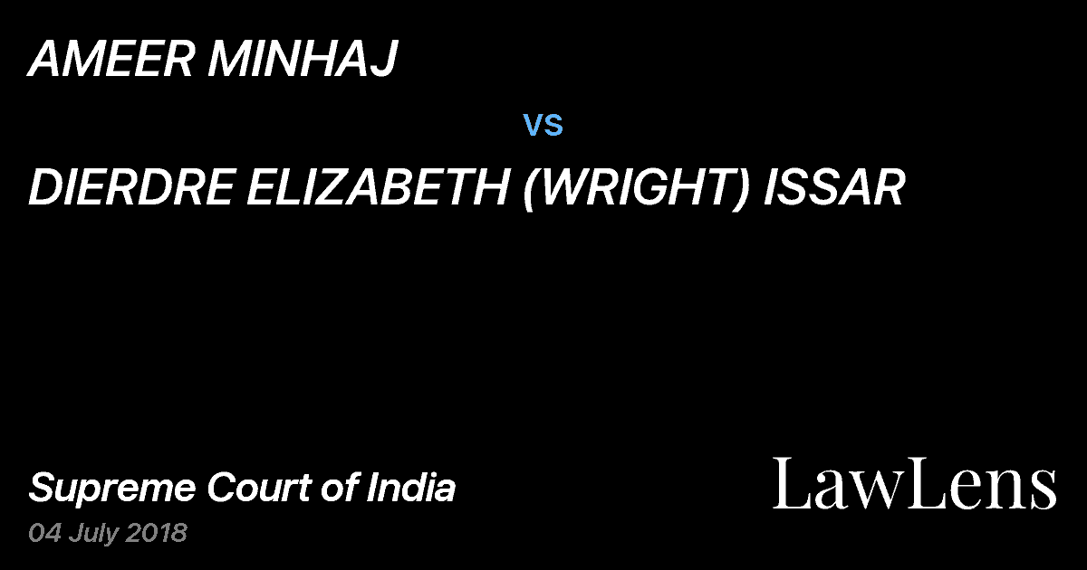 Preview image for AMEER MINHAJ vs. DIERDRE ELIZABETH (WRIGHT) ISSAR