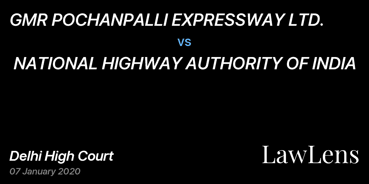 Preview image for GMR POCHANPALLI EXPRESSWAY LTD.  vs.  NATIONAL HIGHWAY AUTHORITY OF INDIA