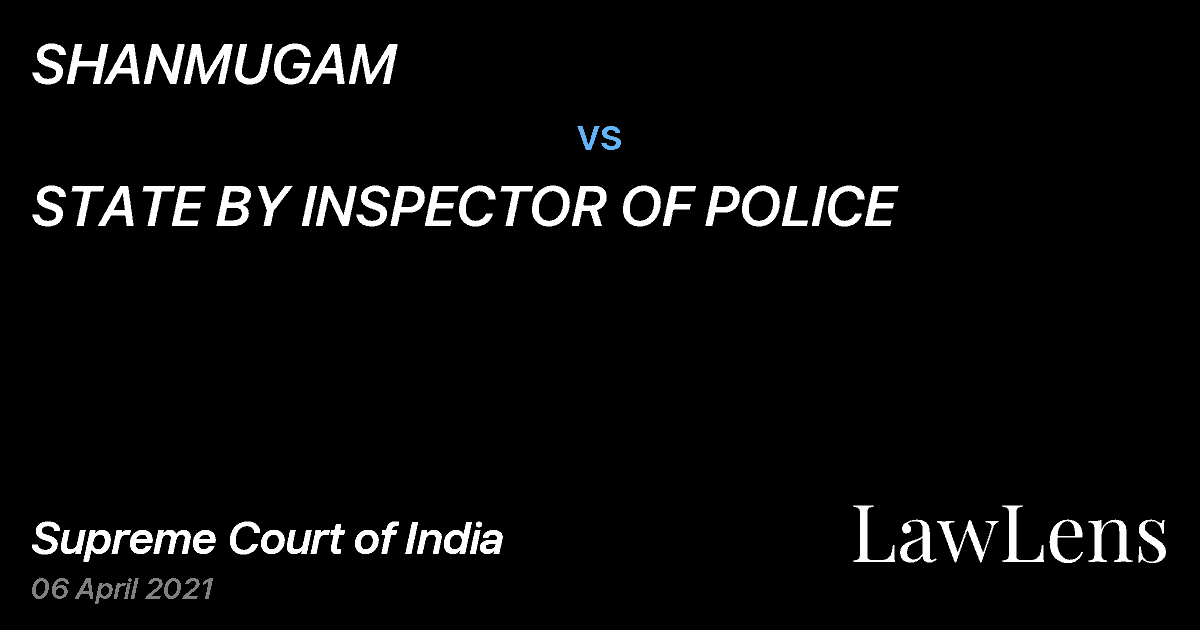 Preview image for SHANMUGAM vs. STATE BY INSPECTOR OF POLICE