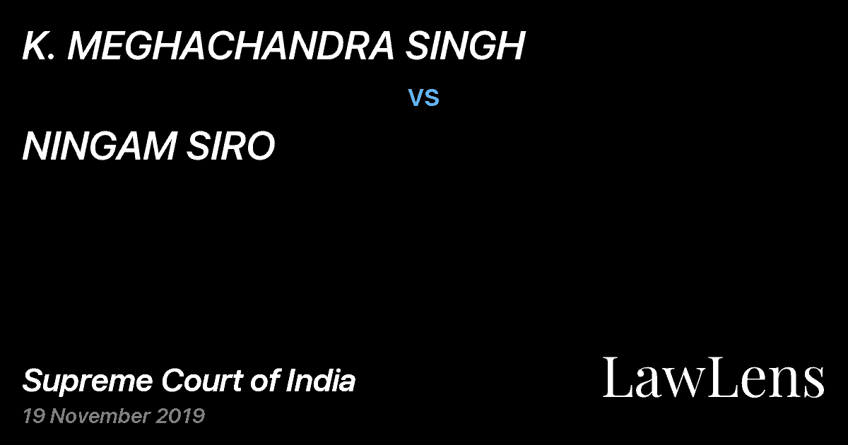 Preview image for K. MEGHACHANDRA SINGH vs. NINGAM SIRO