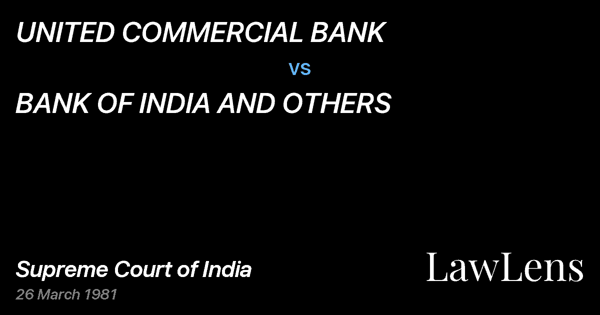 Preview image for UNITED COMMERCIAL BANK vs. BANK OF INDIA AND OTHERS