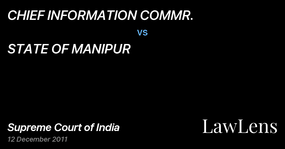 Preview image for CHIEF INFORMATION COMMR. vs. STATE OF MANIPUR