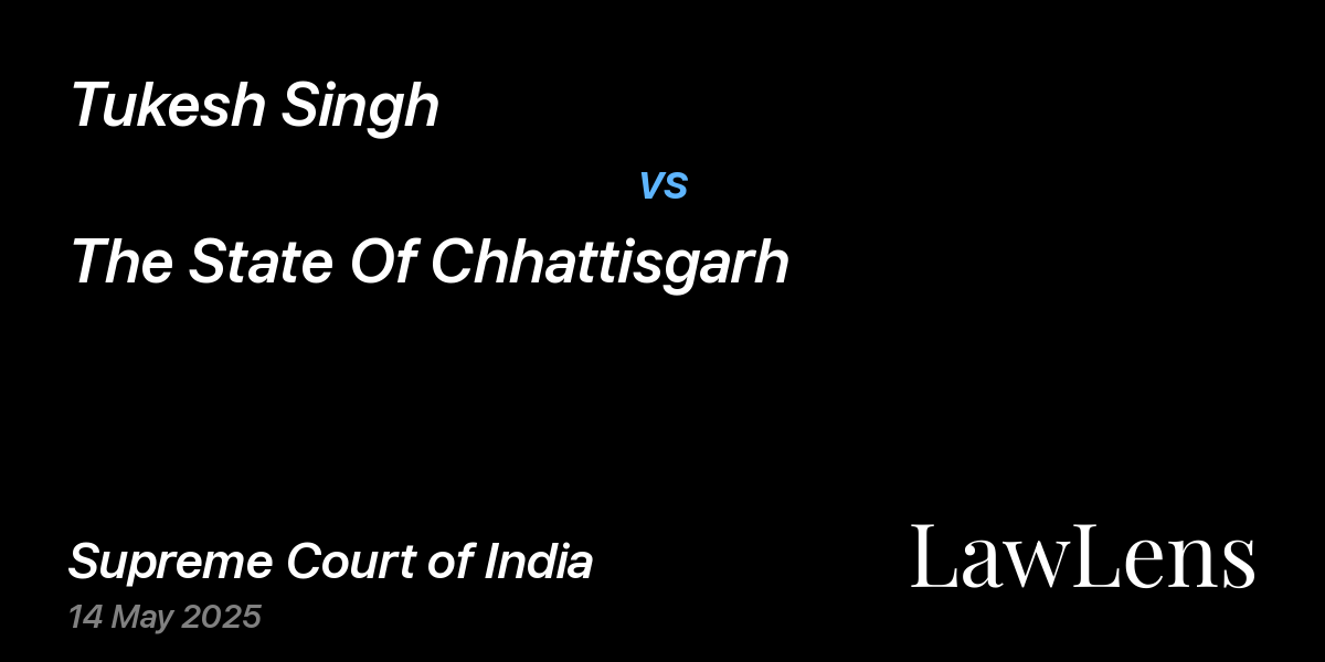 Preview image for Tukesh Singh vs. The State Of Chhattisgarh