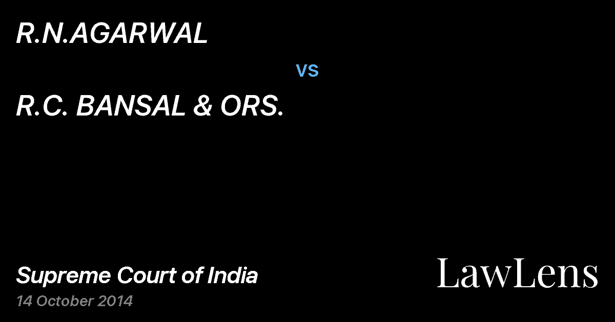 Preview image for R.N.AGARWAL vs. R.C. BANSAL & ORS.