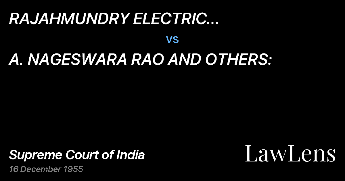 Preview image for RAJAHMUNDRY ELECTRIC SUPPLYCORPORATION LTD. vs. A. NAGESWARA RAO AND OTHERS: