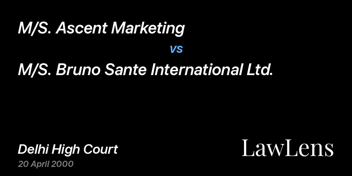 Preview image for M/S. Ascent Marketing vs. M/S. Bruno Sante International Ltd.