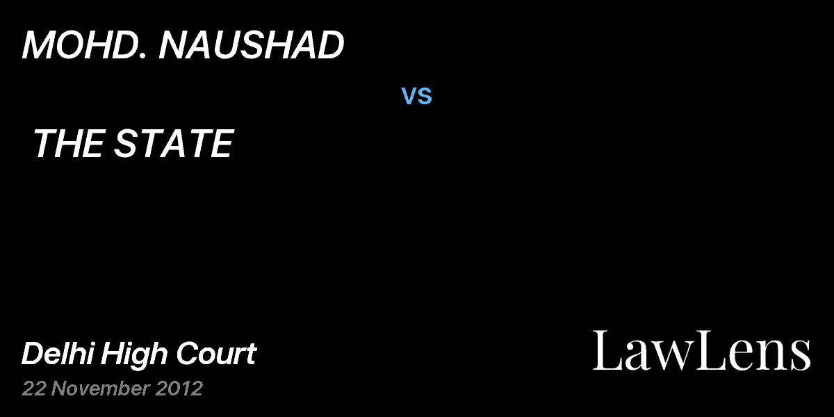 Preview image for MOHD. NAUSHAD     vs.  THE STATE                     