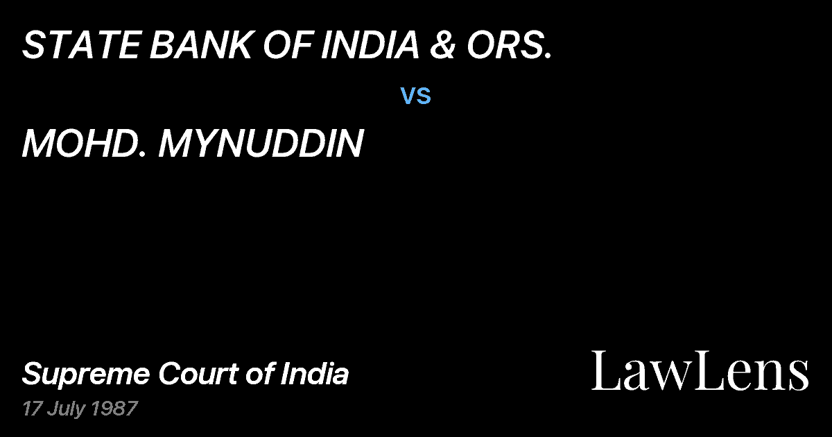 Preview image for STATE BANK OF INDIA & ORS. vs. MOHD. MYNUDDIN
