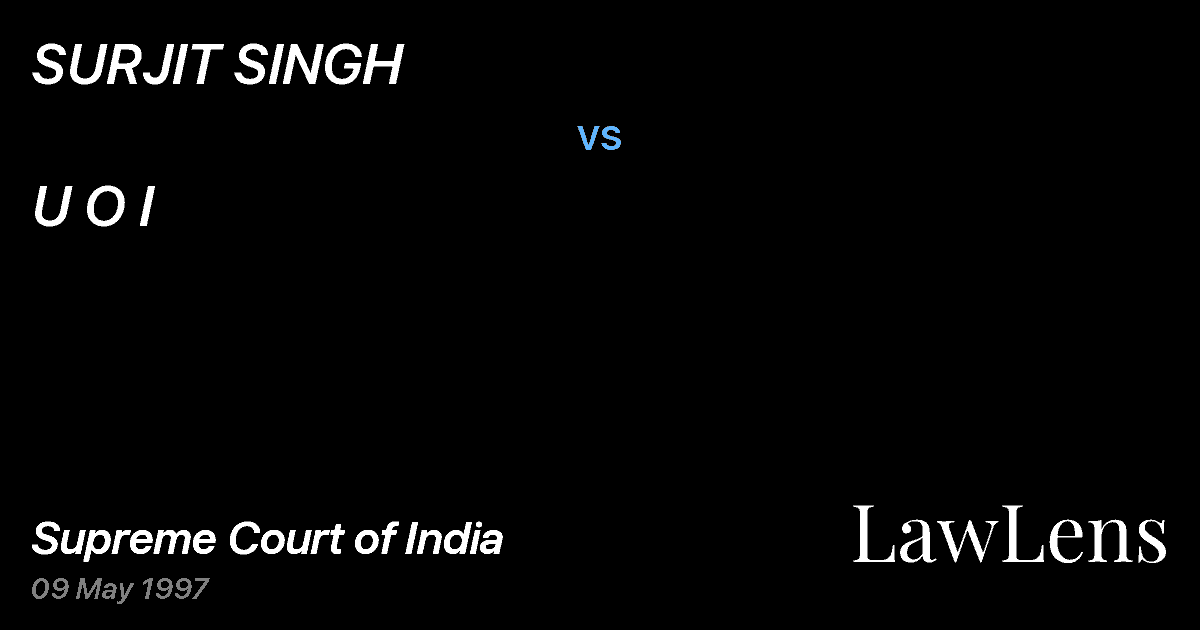 Preview image for SURJIT SINGH vs. U O I