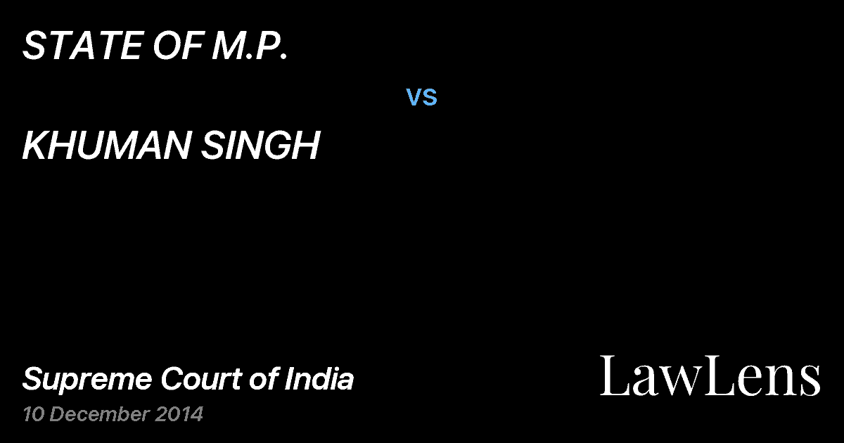 Preview image for STATE OF M.P. vs. KHUMAN SINGH