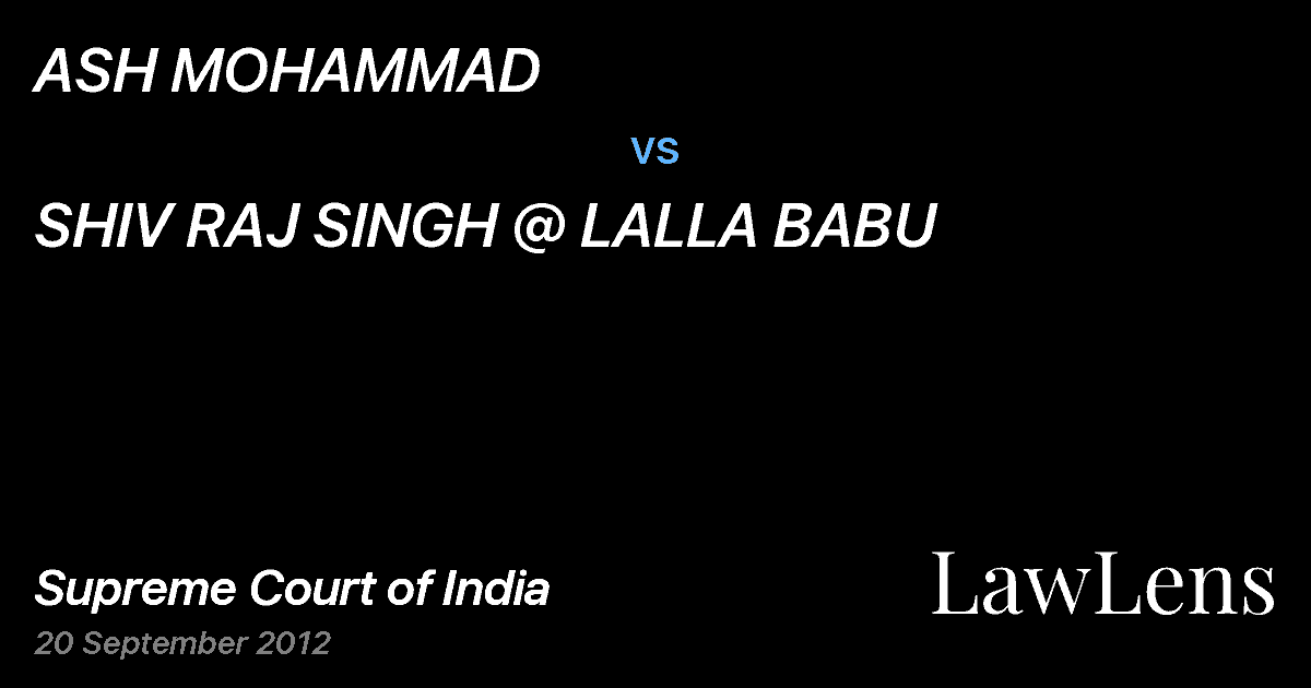 Preview image for ASH MOHAMMAD vs. SHIV RAJ SINGH @ LALLA BABU