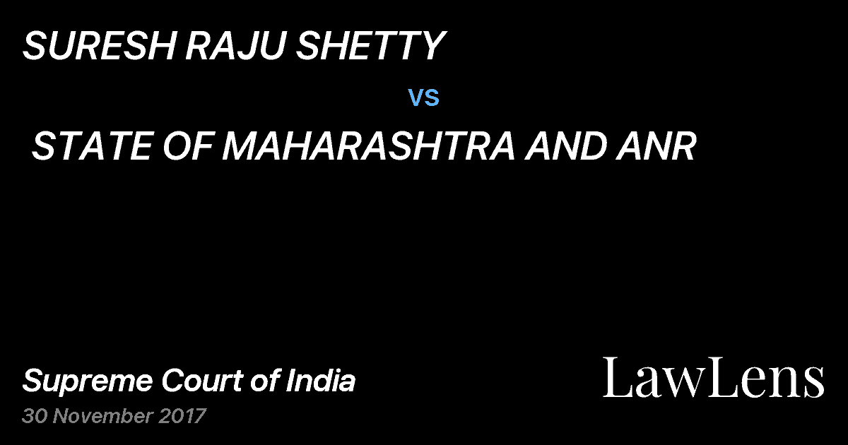 Preview image for SURESH RAJU SHETTY vs. STATE OF MAHARASHTRA AND ANR